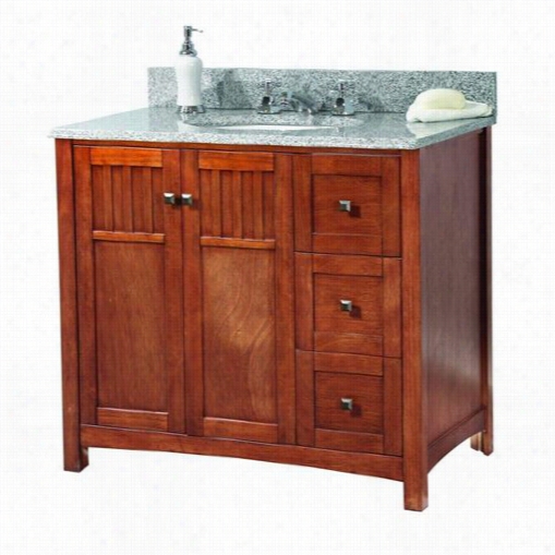 Foremost Kncag3722d Knoxvill 37"" Vanity In Njtmeg With Rusmore Grey Granite Top - Vvanity Top Included