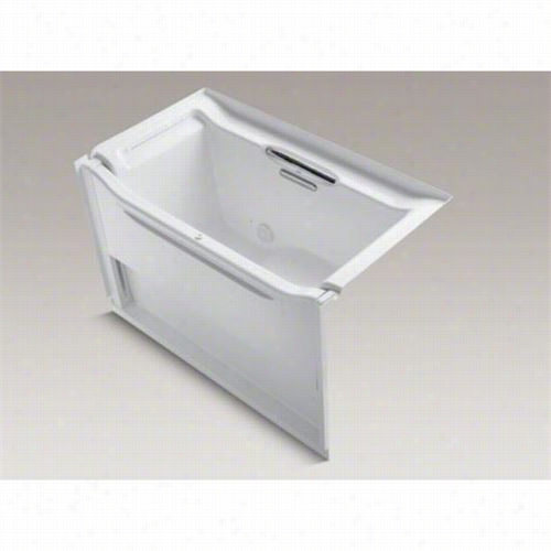 Kohler -k1913-lbw-0 Elevance 61"" X 34"" Three Wal Alcove Bath With Left Hand Drain, Grab Bars And Bask Heated Surface In Wwhite