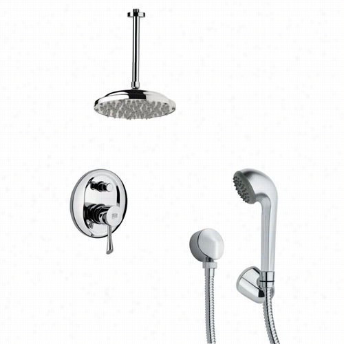 Remer From Nameek's Sfh66023 Orsino 15-1/3"" Showeer Afucet Set In Chrome With Hand Shower And 6&quog;"h Diverter