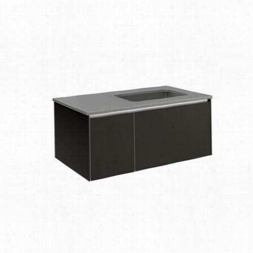 Robe Rn V D36brl15 36&qo;" Two Drawer Deep Vanity In Oyx Mesh With Right Sink And Nightllight