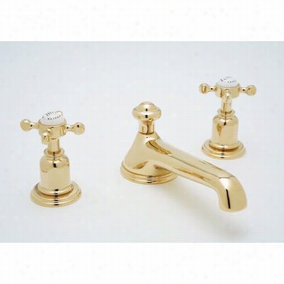 Rohl U.3731x-2 Perrin And Rowe Lead Free Compliant Double Andle Widesspread Bathroom Faucet With Metal Cross