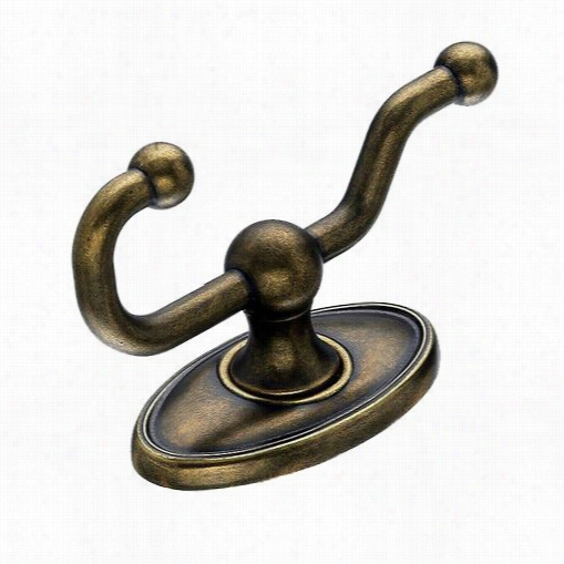 Top Knobs Ed2gbzc Edwardian Bath Double Hookw Ith Oval Backplate In Greman Bronze