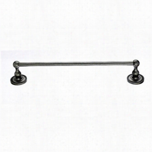 Top Knobs Ed8apa Edwardian Bath 24"&quo T; Single Towel Rod With Beaded Backplaet In Antiqye Pewter