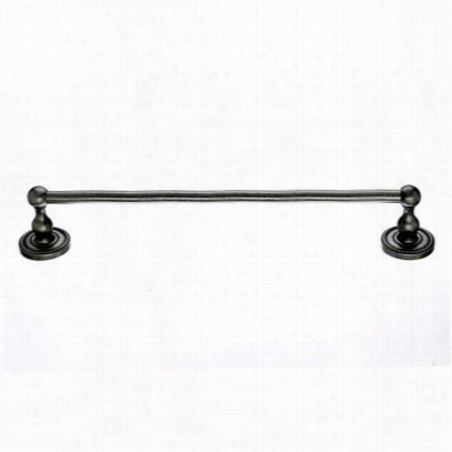 Top Knobs Ed8apf Edwardian Bath 24"" Single  Towel Rod With Rope Bcakplate In Antique Pewter