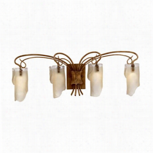 Varaluz 126b04ho Soho 4 Light Bathroom Fixture In H Ammered Ore With Brown Tint Ice Glass