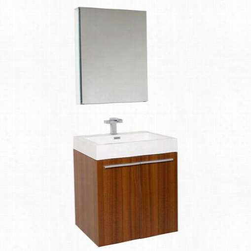 Fresca Fvn8058tk Alto Modern Bathroom Vanity  With Medicine Cabinet  In Teak - Vanity Top Included