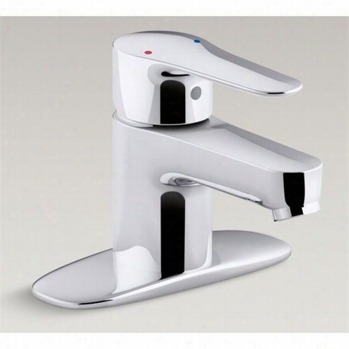 Kohler K-98146-4 July Single Handle Bathroom Faucet Upon Escutcheon