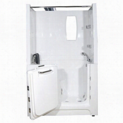Meitub 2747rwd 47&quo;t" X 27&quoy;"; Dual Hydrotherapy And Air Therapy W Alk-in Sp/ashower In White With Right Swing Passage