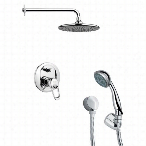 Remer By Nmaeek's  Sfh66160 Orsino 2-3/5"" Sleek Shower Faucet Set In Chroome With Handheld Shower And 7-2/7""h Diverter