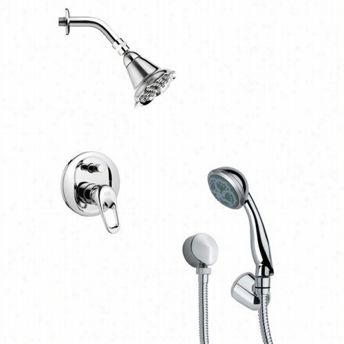 Remer By Nameek's Sfh6181 Orsino 4-5/7"" Modern Shower Faucef In Cchrome With Handheld Shwoer And 7-2/7""h Diverrter