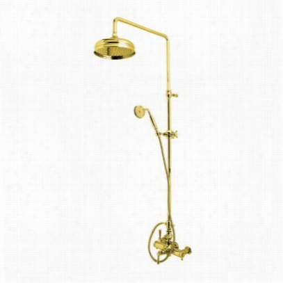 Rohl Akit29171exmib Country Bath Verona Exposed Thermostatic Shower In Inca Brass With Cross Handle