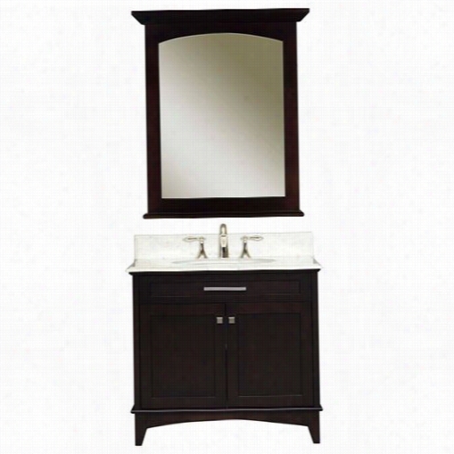 Water Appointment Manhattan-30b Manhattan 30""d Ark Espresso Single Sink Bathroom Vanity And Manhattan-m-24430 Matching Mirror - Vanity Top Included