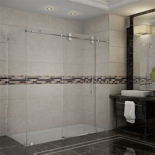 Aston Sen978 Langham 72"" X 35"&quuot;  X 75"" Completely Frameless Sliding Shower Enclosure