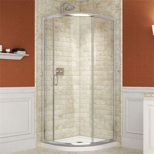 Dreamline Shen-7234340-01 Solo 34-3/8"" X 34-3 /8&qquot;" Frameless Slieing Shower Enclosure In Chrome