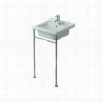 Duravitd19039 Starck 3 - 18 7/8"" Single - Hole Basin With Metal Consoole