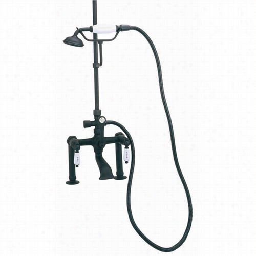 Elizabethan Classic Ecrm23 Tub Filler With Handshower And Hot And Coldness Porcelain  Lever Hadles