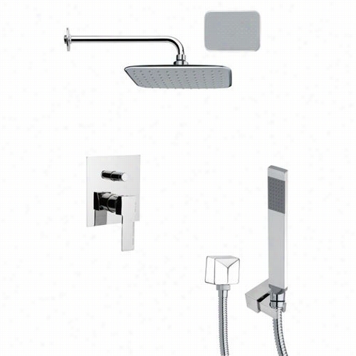 Remer In The Name Of Nameek's Sfh6135 Orsino 15-5/9"" Square Shower System In Chrome With 4-4/7""h Diverter