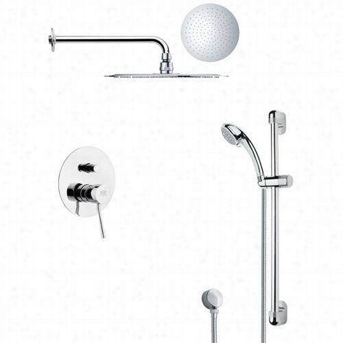 Remer By Nameek's Sfr7123 Rendin O Modern Round Rain Shower Faucet Set In Crome With 8-2/3&qot;"h Diverter