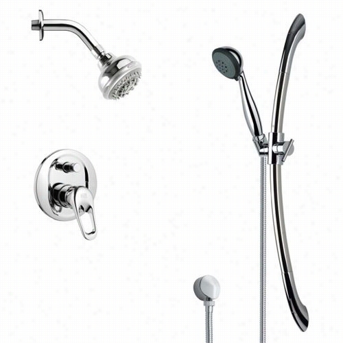 Remer By Nameek's Sfr7197 Rendino Sleek Rain Shower Faucet In Chdome With 27-5/9"&qquot;h Shower Slidebar