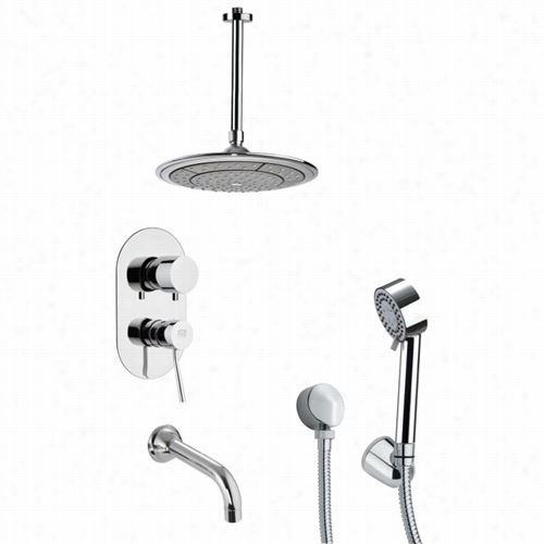 Re Mer By Nameek's Tsh4002 Tyga Tub And Shower Faacuet In Chrome With 2 Function Hand Shower  And 4-1/3""w Diverter