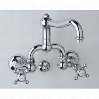 Rohl  A1418lp Countr Ywall Mount Bridge Faucet With Porcelain Levers