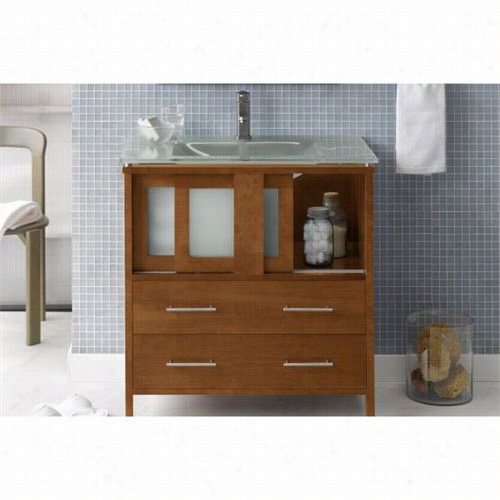 Ronbow 035823 Minerva 23"u&ot; Wood Vanity Cabinet In The Opinion Of  2 Frost Glass Doors And 2 Bottom Drawers