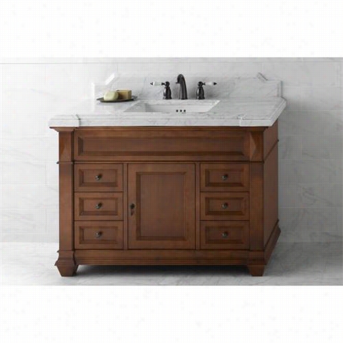 Ronbow 062848 Torino 48"" Vanity Cabinet With Single Wood Door, Six Side Drawers And Shelf Inside