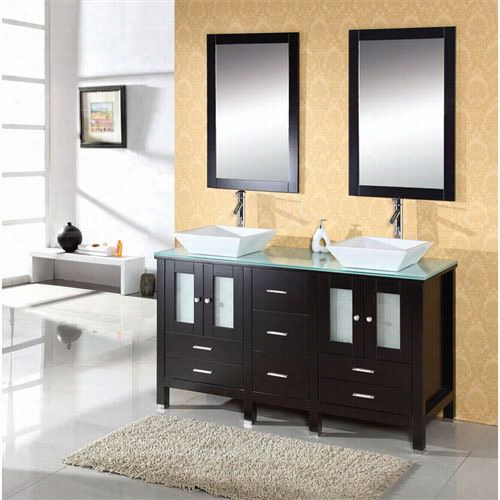 Virtu Usa Md-4305g Bradford 69"&quo T; Oduble Sink Bathroom Vanity In Espresso - Vanity Top Included