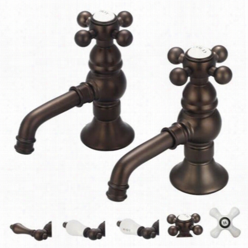 Water  Creation F1-000-203 Vintage Classic Basin Cocks Lavatory Faucet In Oip Rubbed Bronze