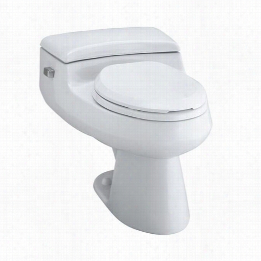 Kohler K-3597 San Raphael Vi Reous China 1.0 Gpf Pressure Flush Comfort H Eight Elongated One Piece Toilet With Seat And Cover Without Supply Line