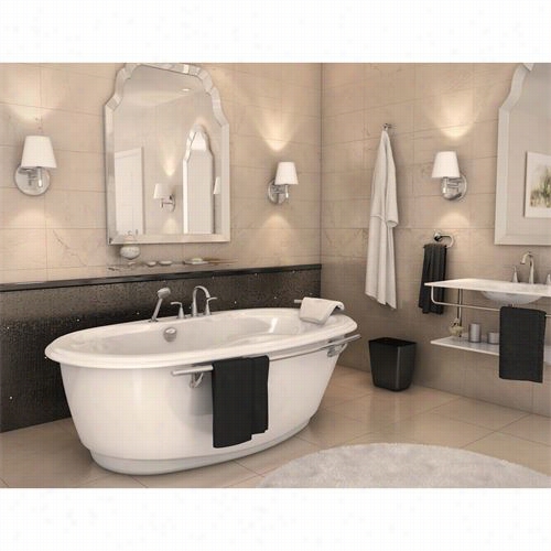 Maax 10008r-094 Souveinr 72"" X 4&4quot;" X 25"" Combo Hydromax And Aeroel Bath Tub With Apron