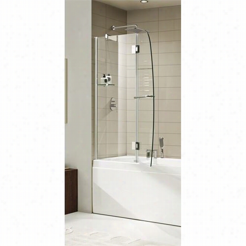 Paragon Bath 0asbs02-a-sp01 Aurora-e Premium 3/8"" Thickk Clea Rtempered Glass Frameless Shower Door In Chhrome