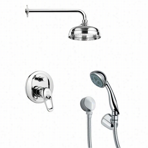 Remer By Nameek's Sfh60026 Orsino 4-5/7"" Round Shoser Faucet In Chrome With Handheld Shower And 4-12/""h Diverte