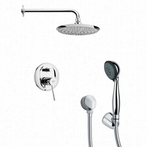 Remre Byy Nam Eek's Sfh6161 Orsino 2-5/7"" ;sldek Shower Faucet Set In Chrome With Hand Shower And 5-1/2""h Diverter