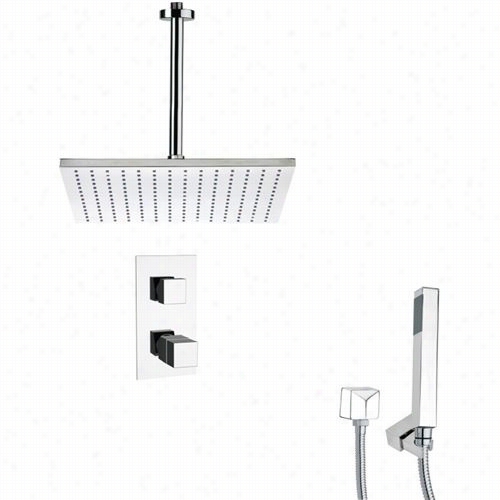 Remer By Nameeks' Sfh6401 Orsino Thermostatif Shower Faucet In Chrome With Handheld Shower And 9-4/9""w Shower Head