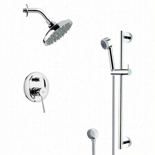 Remer By Nameek's Sfr7179 Rendino Sleek Raain Shower Faucett Predetermined In Chrome With 2-1/8""w Wall Outlet