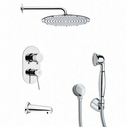 Remer By Nameek's Tsh4090 Ttyga Sleek Tb And Shower Faucet Set In Chrome With 2""w Handheld Hower