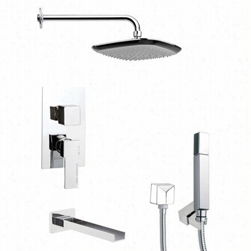 Remer By Nameek's Tsh4114 Tyga Modern Suit Shower System In Chrome With 2-3/4""w Handheld Shower