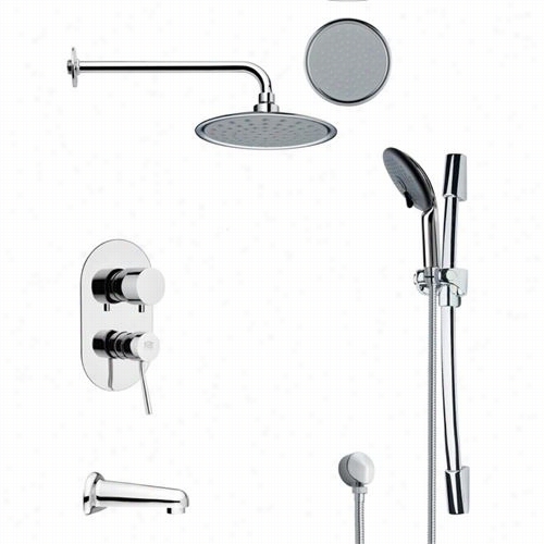 Remer By Nameek's Tsr914 0galiano Round Tu Bandage Rain Showe Rfaucet Set In Chrome With 2-3/4"&qout;w Handhelr Shower