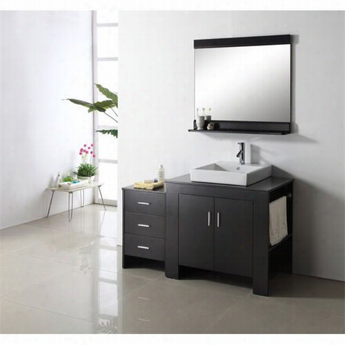 Virtu Usa Ms-7054r Tavian 54"" Single Sink Bathroom Vanity With Rights-ides Helves And Towel Bar - Vanity Top Includeed