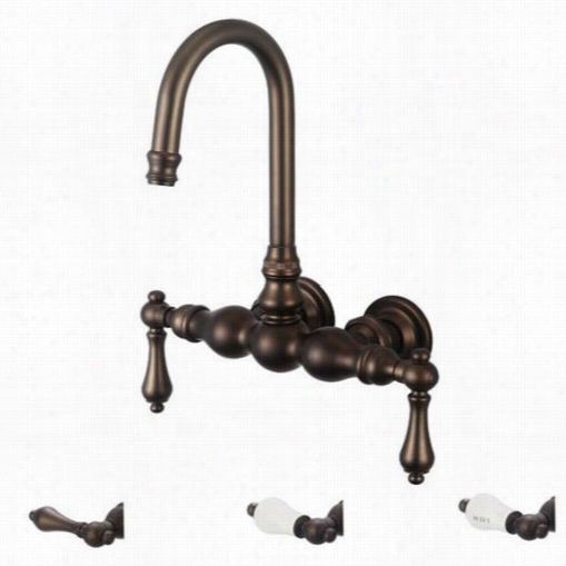 Water Appointment F6-0014-03 Ivntageclassic 3-3//8"" Center Wall Mount Tb Faucet With Gooseneck Spout And Straight Wall Connector In Oil Rubbed Bronze