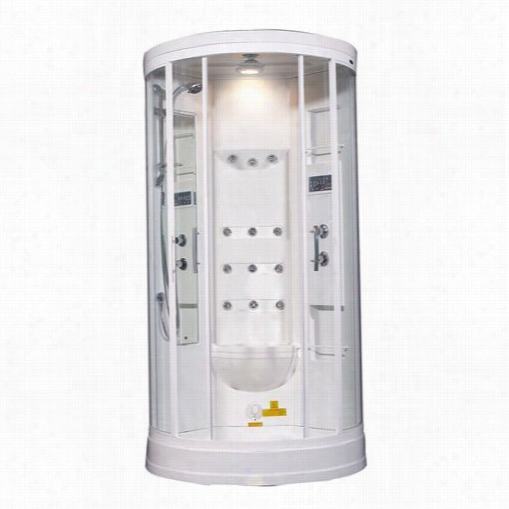 Aston Za218 40"" X 40"" X 88"" Ssteam Shower Enclosure With 12 Body Jets In White