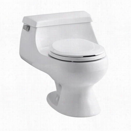 Kohler K_3386 Rialto Vtireous China 1.6 Gpf Gravity Flush Round Fronnt One Piece Toilet By The Side Of French Curve Seat Without Supply Line