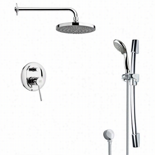 Remer B Y Nameek's Sfr7166 Rendino Rouund Sleek Shwer F Aucet Set In Chrome With 23-5/&8quot;" Hshower Slidebar