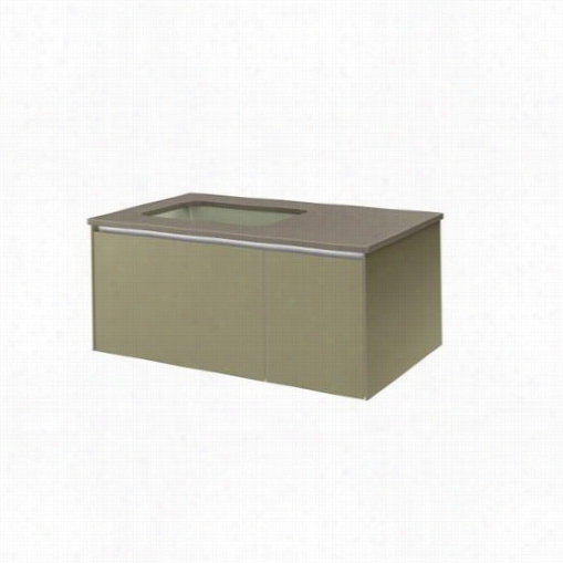 Robern Vd36bll14 36"" Two Drawer Deeo Vanity In Champagne Mesh With Left Sink And Nightlight