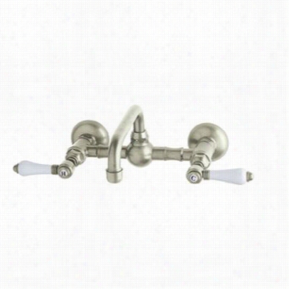 Rohl A1423lmstn Country Bath Vocca Wall Get Upon Bridge Lavatorry Faucet In Satin Nicckel With  Meetal Lever Hhandle