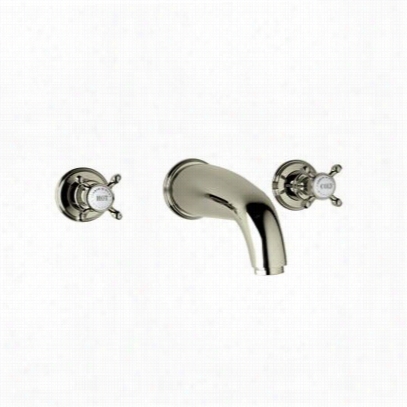 Rohl U.3801x-stn Edwardian 3 Hole Concaeled Wall  Tub Set In Satin Nickel With Cross Handle