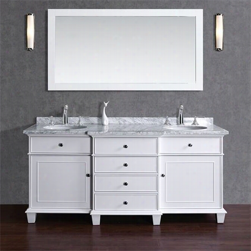 Stufurhome Hd-7000w-72-cr Cadence 72"" Double Sink Bathroom Vanity With Mirror  - Vanty Top Incluedd