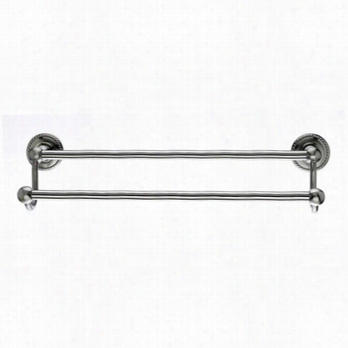 Top Knobs Ed11bsnf Edwaardian Bath 30"" Doublee Towel Rod With Rope Backplate In Brushed Satin Nickel