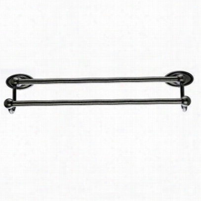 Top Knbs Ed9apc Edwardian Bath 24"" Double Towel Rod Through  Ooval Backplate In Antique Pewwter